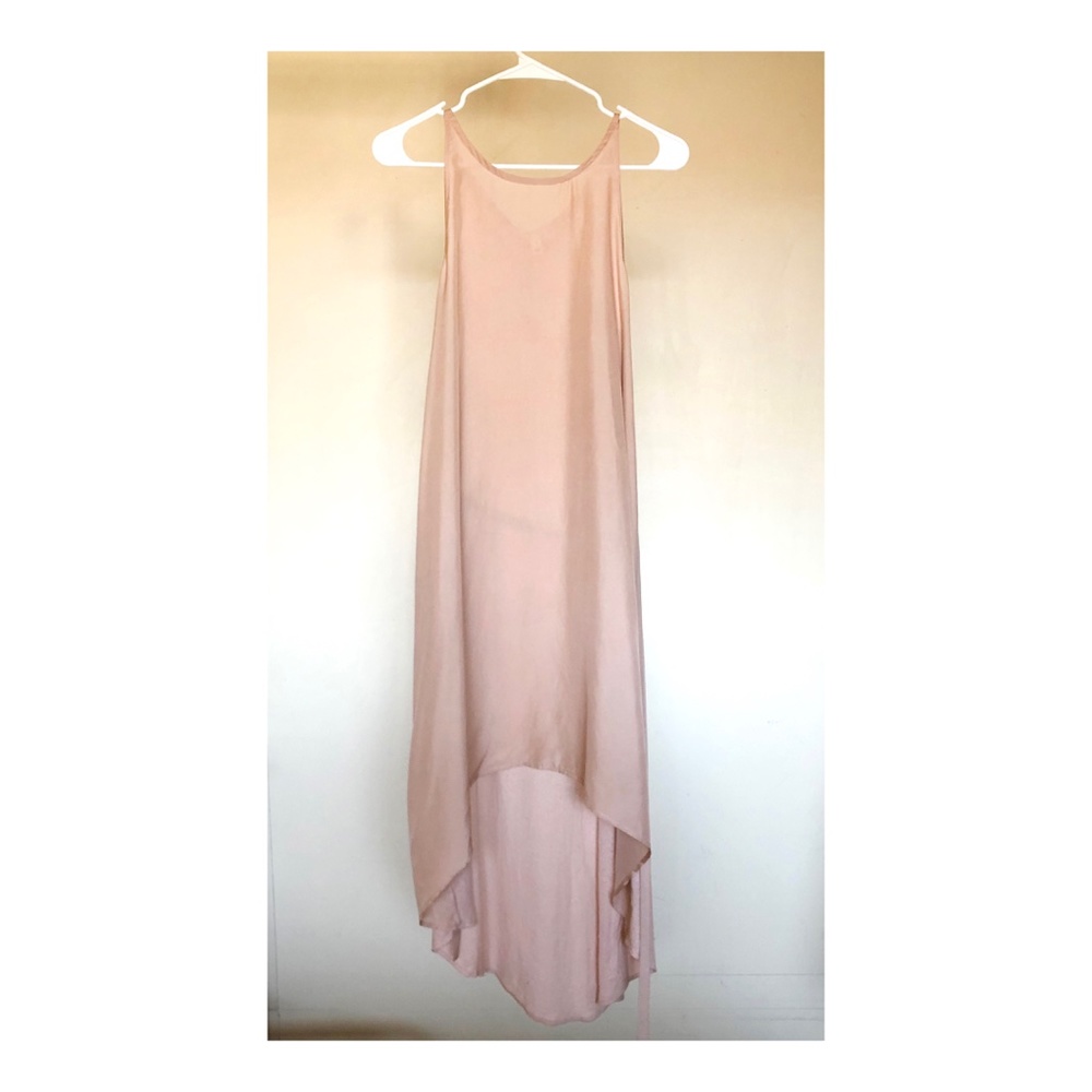 Soft Joie Cream Pink Suede + Jersey High Low Dress